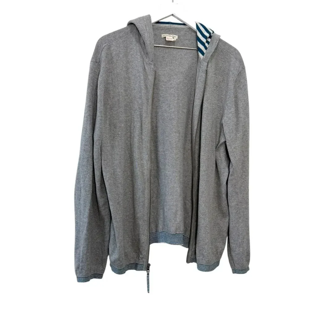 Carbon2Cobalt Gray Full Zip Hoodie 100% Cotton Sweatshirt Size Large - Picture 5 of 9